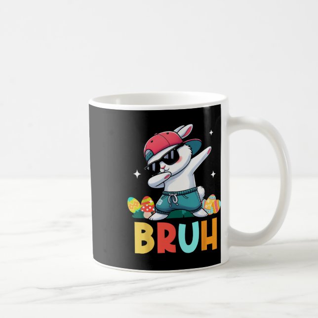 Bruh Meme Easter Day Funny Bunny Eggs Teens Boys K Coffee Mug (Right)