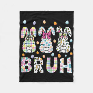 Bruh Meme Easter Day Funny Bunny Eggs Teens Boys K Fleece Blanket