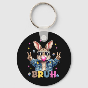 Bruh Meme Easter Day Funny Bunny Eggs Teens Boys K Keychain