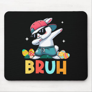 Bruh Meme Easter Day Funny Bunny Eggs Teens Boys K Mouse Pad