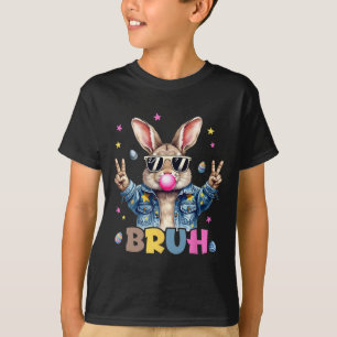 Bruh Meme Easter Day Funny Bunny Eggs Teens Boys K T-Shirt