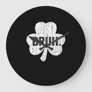 Bruh Meme Funny Saying Bro Greeting Teen Boy St Pa Large Clock