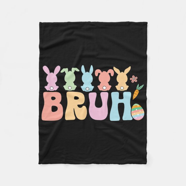 Bruh Meme Funny Saying Bro Greeting Teens Boys Eas Fleece Blanket (Front)