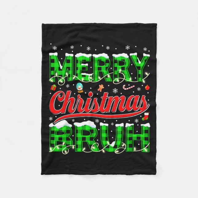 Bruh Meme Funny Saying Bro Greeting Teens Boys Men Fleece Blanket (Front)
