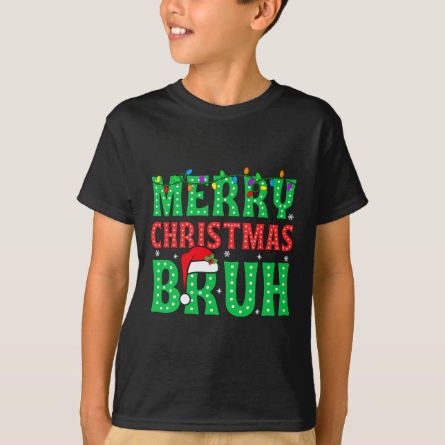 Bruh Meme Funny Saying Bro Greeting Teens Boys Men T-Shirt (Front)