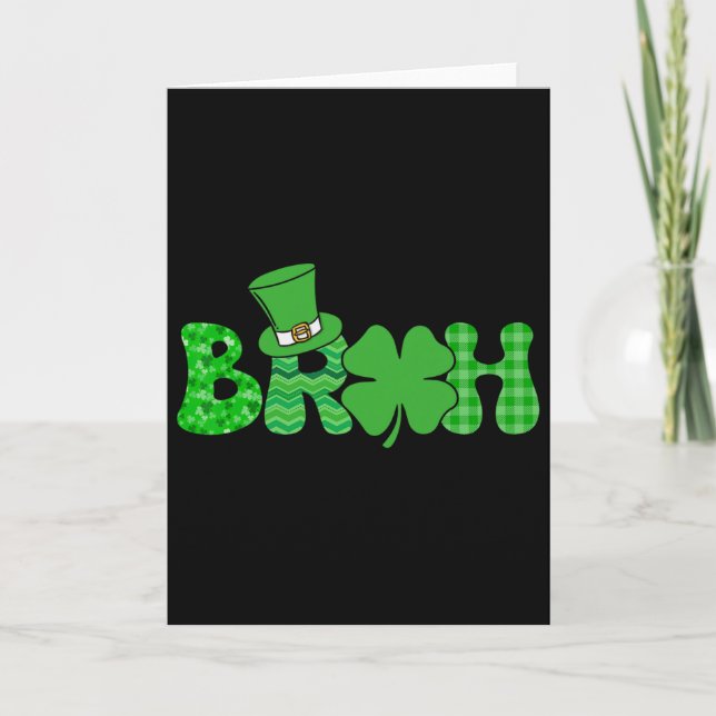 Bruh Meme Funny St Patricks Day Shamrock Irish  Card (Front)