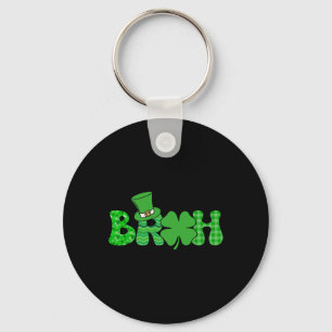 Bruh Meme Funny St Patricks Day Shamrock Irish Keychain