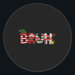 Bruh Merry Christmas Funny Santa Squad Pyjamas Xma Classic Round Sticker<br><div class="desc">Bruh Merry Christmas Funny Santa Squad Pyjamas Xmas Holiday</div>