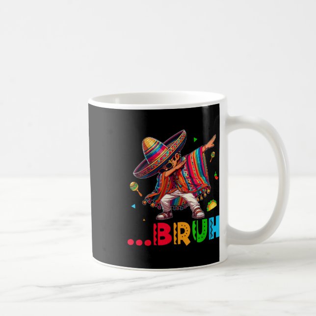 Bruh Mexican Boy Dabbing Poncho Cinco De Mayo Kids Coffee Mug (Right)