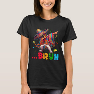 Bruh Mexican Boy Dabbing Poncho Cinco De Mayo Kids T-Shirt