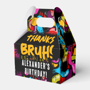 Bruh Neon Graffiti Hip Hop Street Art Birthday Favor Box