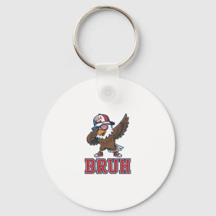 Bruh Patriotic Eagle Vintage Engraving T-Shirt Des Keychain