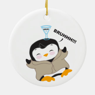 Bruh Penguin - Tipsy Ceramic Ornament