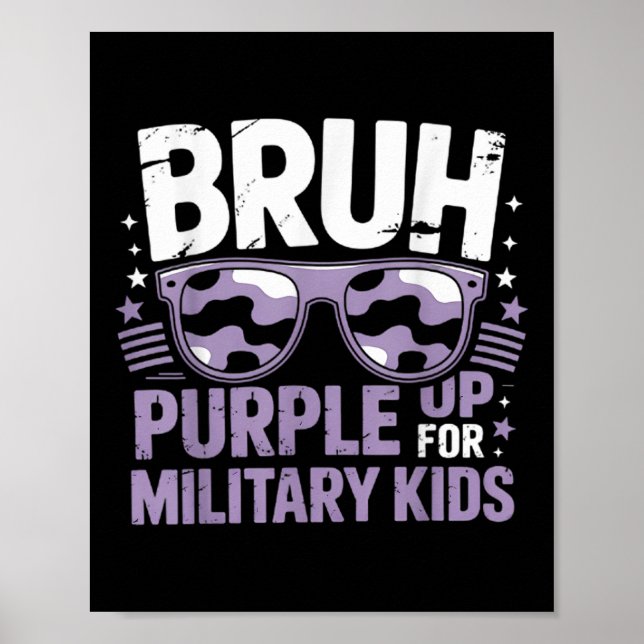 Bruh Purple Up For Military Kids Military Child Mo Poster (Front)