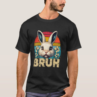 Bruh Rabbit Retro Vintage 80s Style Bunny Lover Fu T-Shirt