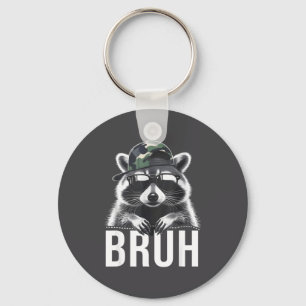 Bruh Raccoon Trash Racoon Camo Hat Youth Teens Kid Keychain