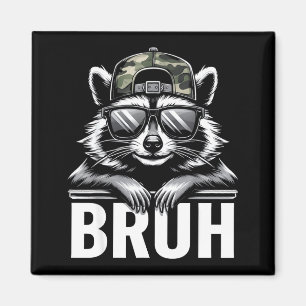 Bruh Raccoon Trash Racoon Camo Hat Youth Teens Kid Magnet