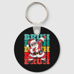Bruh Santa Claus Dabbing Christmas For Kids Boys G Keychain