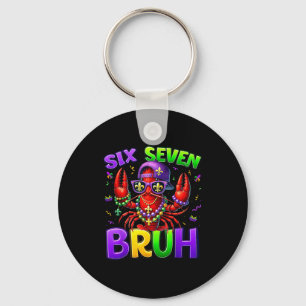Bruh Six Seven 67 Mardi Gras Crawfish Boys Kids Ma Keychain