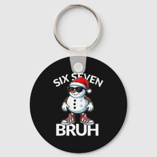 Bruh Six Seven 6 7 Meme Christmas Funny Xmas Mens Keychain