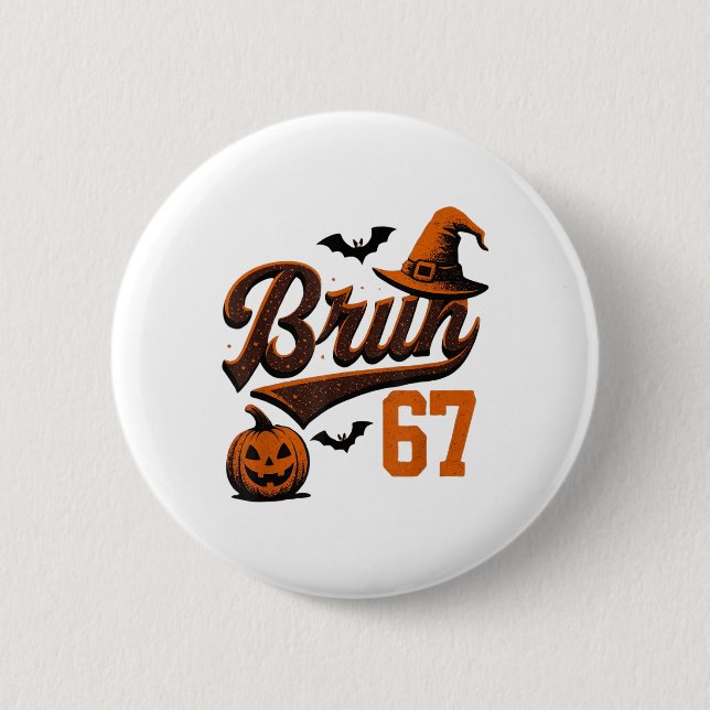 Bruh Six Seven Halloween 6-7 Funny Ghost Slang Fal 2 Inch Round Button (Front)