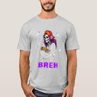 Bruh Skeleton Gamer Halloween Gaming Boys Kids  T-Shirt