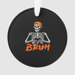 Bruh Skeleton Hand Heart Halloween Costumes Men Cl Ornament