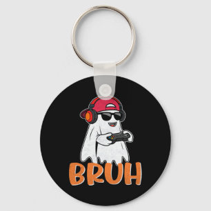 Bruh Spooky Boo Halloween Costume Gamer Gaming Men Keychain