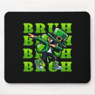 Bruh St Patricks Day Boys Teen Boy Dabbing Leprech Mouse Pad