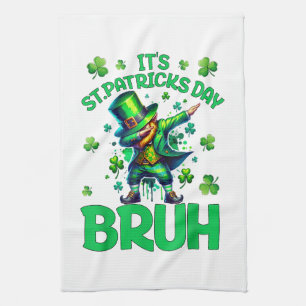 Bruh St Patricks Day Kitchen Towel