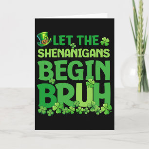 Bruh St Patricks Day Shenanigans Kids Saint Patric Card