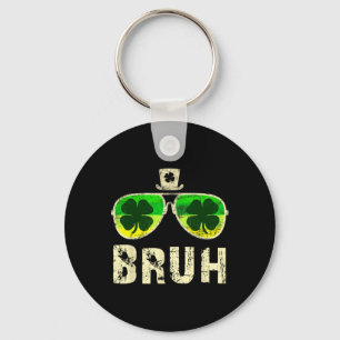 Bruh St Patricks Day Teens Boys Kids Saint Patrick Keychain