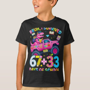 Bruh survived 67 33 days of school boy kids 100th T-Shirt