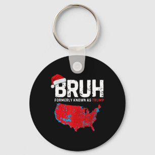 Bruh Trump Presidential Election Results Map Funny Keychain