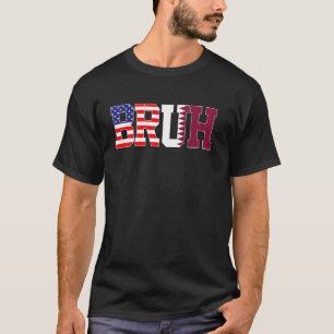 Bruh USA Qatar Country Flag American Qatari Girls T-Shirt