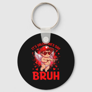 Bruh Valentines Day Boys Kids Funny Heart Valentin Keychain