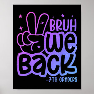 Bruh We Back 7th Graders Back To School Seventh Gr Poster