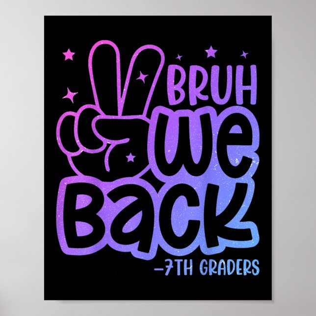 Bruh We Back 7th Graders Back To School Seventh Gr Poster (Front)