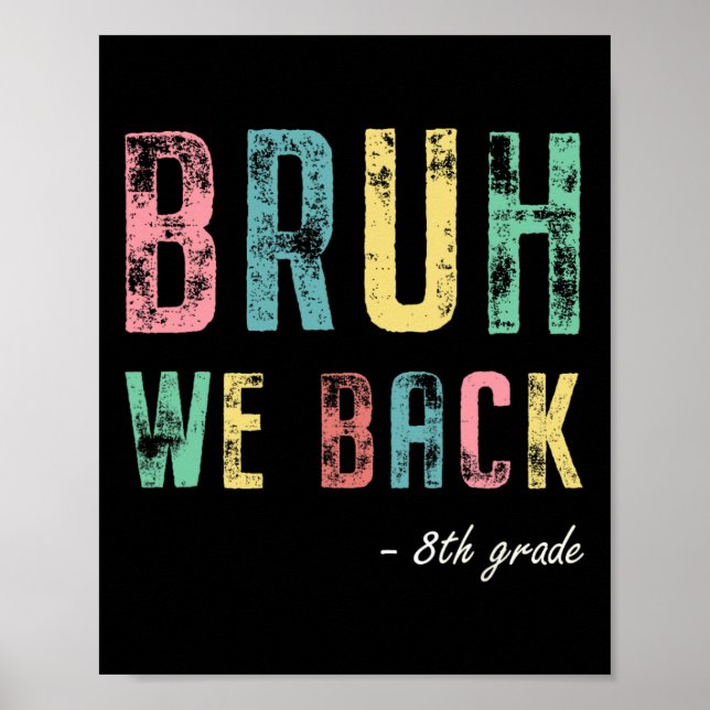 Bruh We Back 8th Grade First Day Of School For Eig Poster (Front)