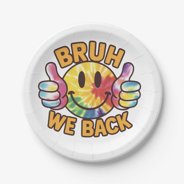 Bruh we back paper plate (Front)