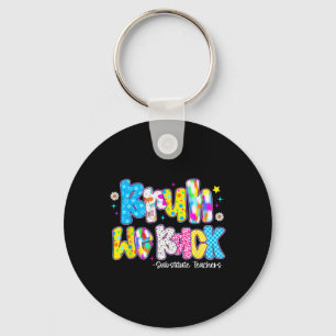 Bruh We Back Substitute Teachers Cute Back To Scho Keychain