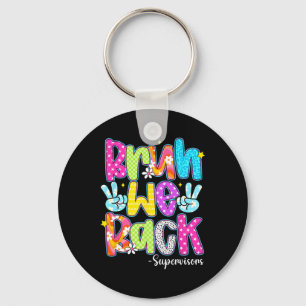 Bruh We Back Supervisors Chequered Back To School Keychain