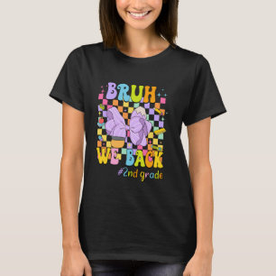 Bruh we back teacher pencil bow tie back to school T-Shirt