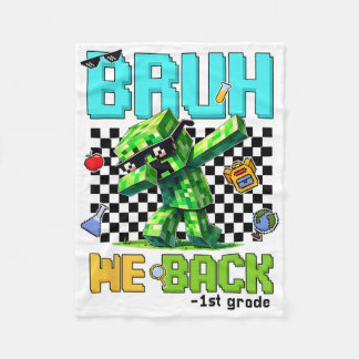 Bruh We Ck 3rd Grade Ck To School Gamer Dabbing Bo Fleece Blanket