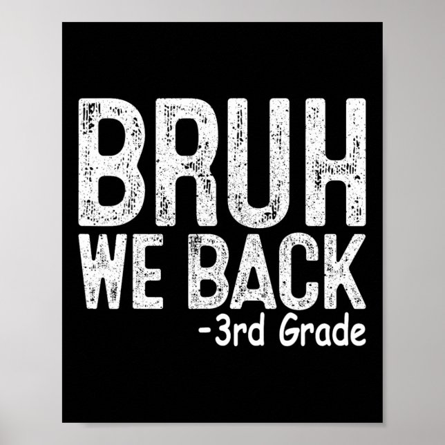 Bruh We Ck 3rd Grade First Day Of School Teacher K Poster (Front)