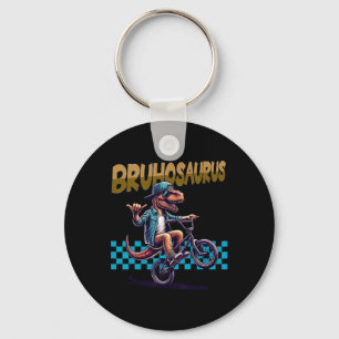 Bruhosaurus T-rex Dinosaur Riding Bmx Bike - Boys  Keychain