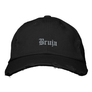Bruja Witch Black Embroidered Hat