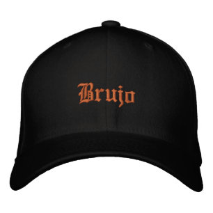 Brujo Warlock Personalize Name on Back of Black Embroidered Hat