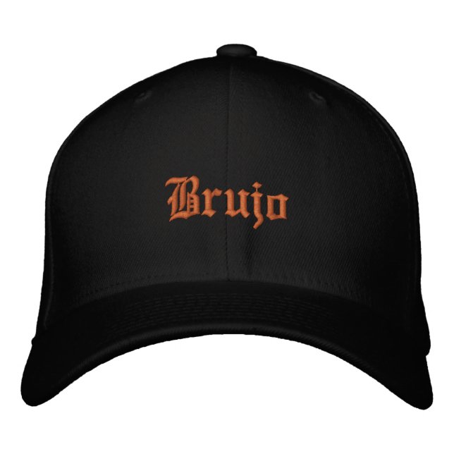 Brujo Warlock Personalize Name on Back of Black Embroidered Hat (Front)