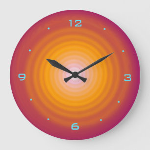 Brûlé Orange Swirl Design> Horloge murale de la cu